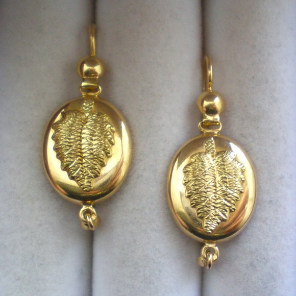 Antique Vintage Russian Soviet USSR 18K 750 Yellow Gold Dangle Drop EARRINGS - Picture 3 of 7